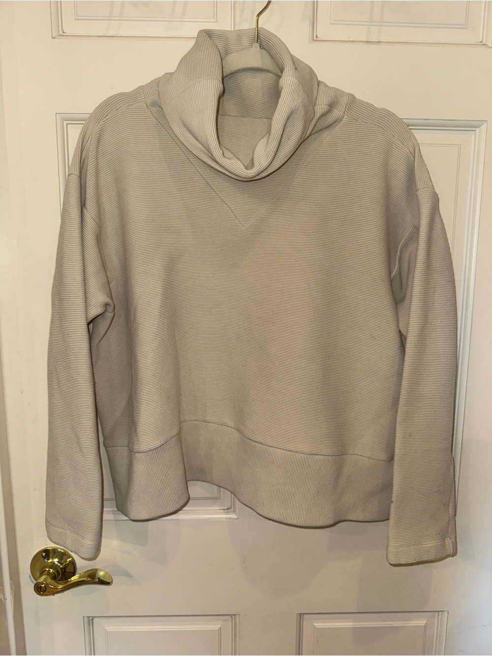 Women's Cream Cowl Neck Pullover Sweater